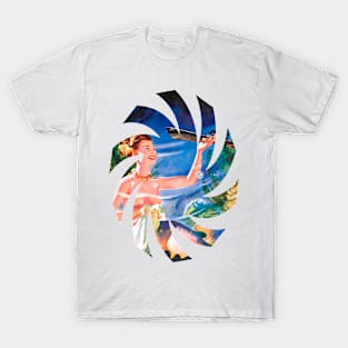 Beautiful Giant Mermaid Retro girl T-Shirt